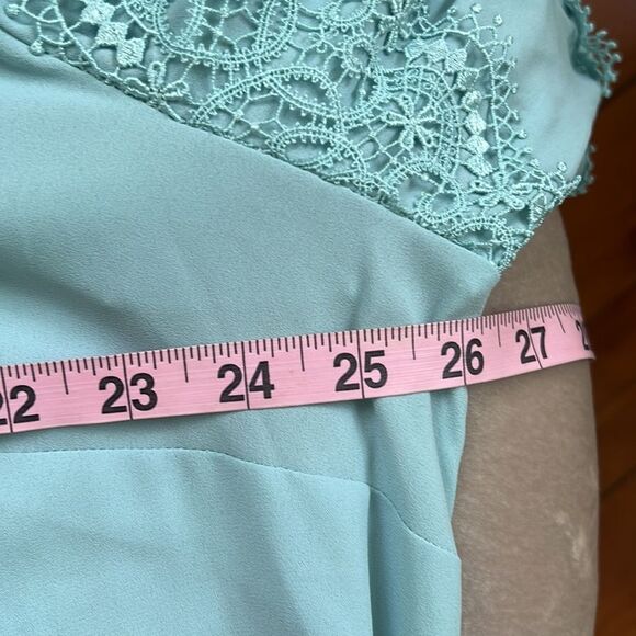 *Karl Lagerfeld* Sz 1X Seafoam Green Embroidered Lace Accent Tassel Bloue - Picture 10 of 10